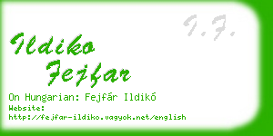 ildiko fejfar business card